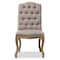 Baxton Studio Hudson Oak Beige Button-tufted Upholstered Dining Chair 120-6673 - alternate 1